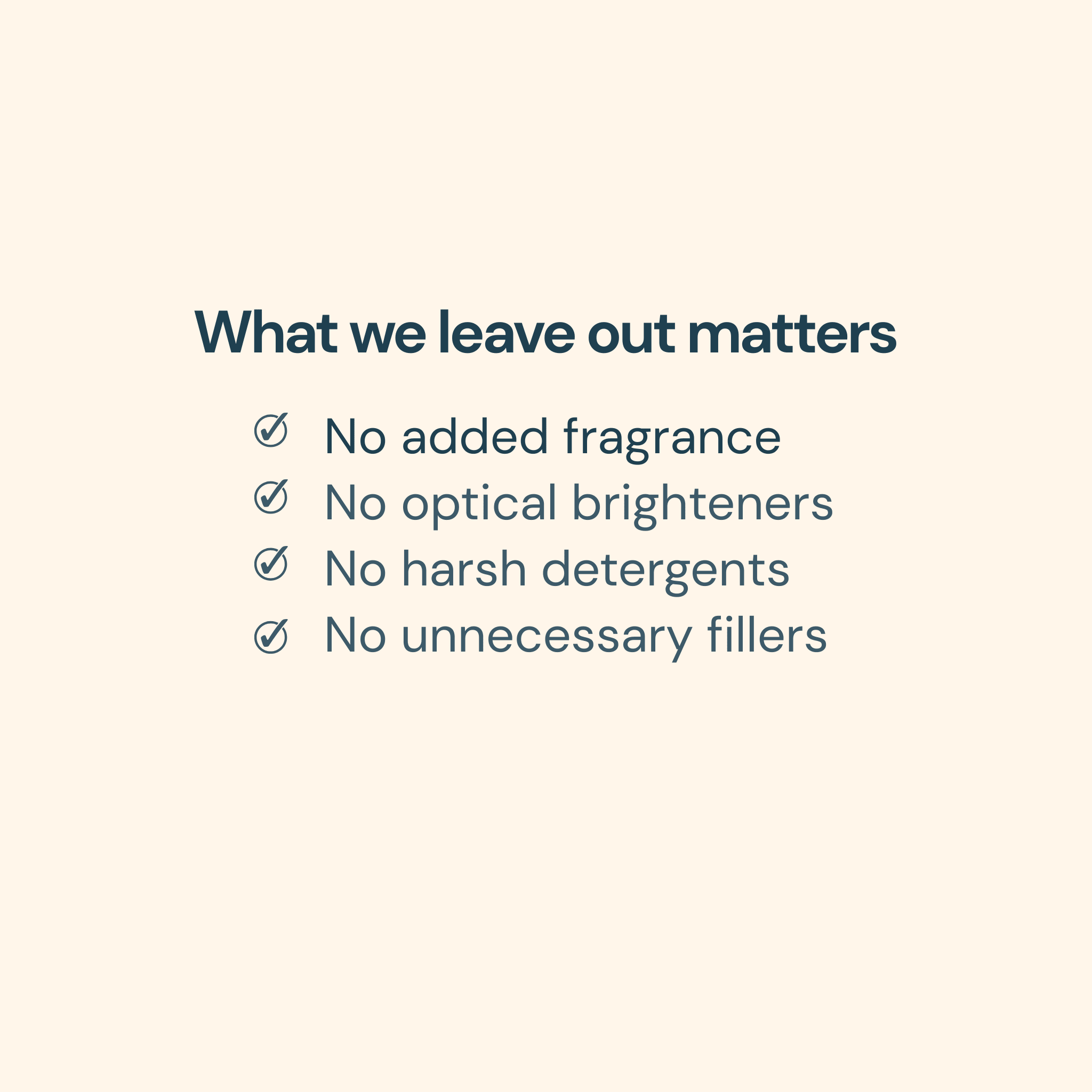 Laundry sheets with no added fragrance, No optical brighteners, no harsh detergents, no unecessary fillers